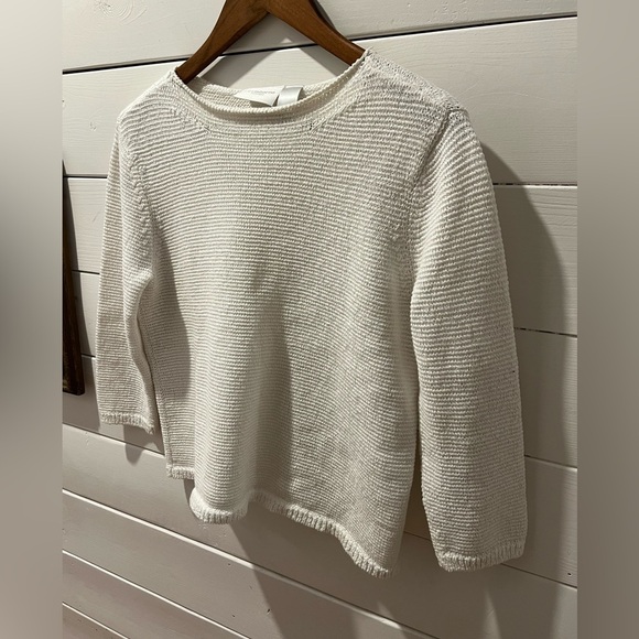 LIZ CLAIBORNE sport white 3/4 sleeves knit size M - Picture 5 of 7